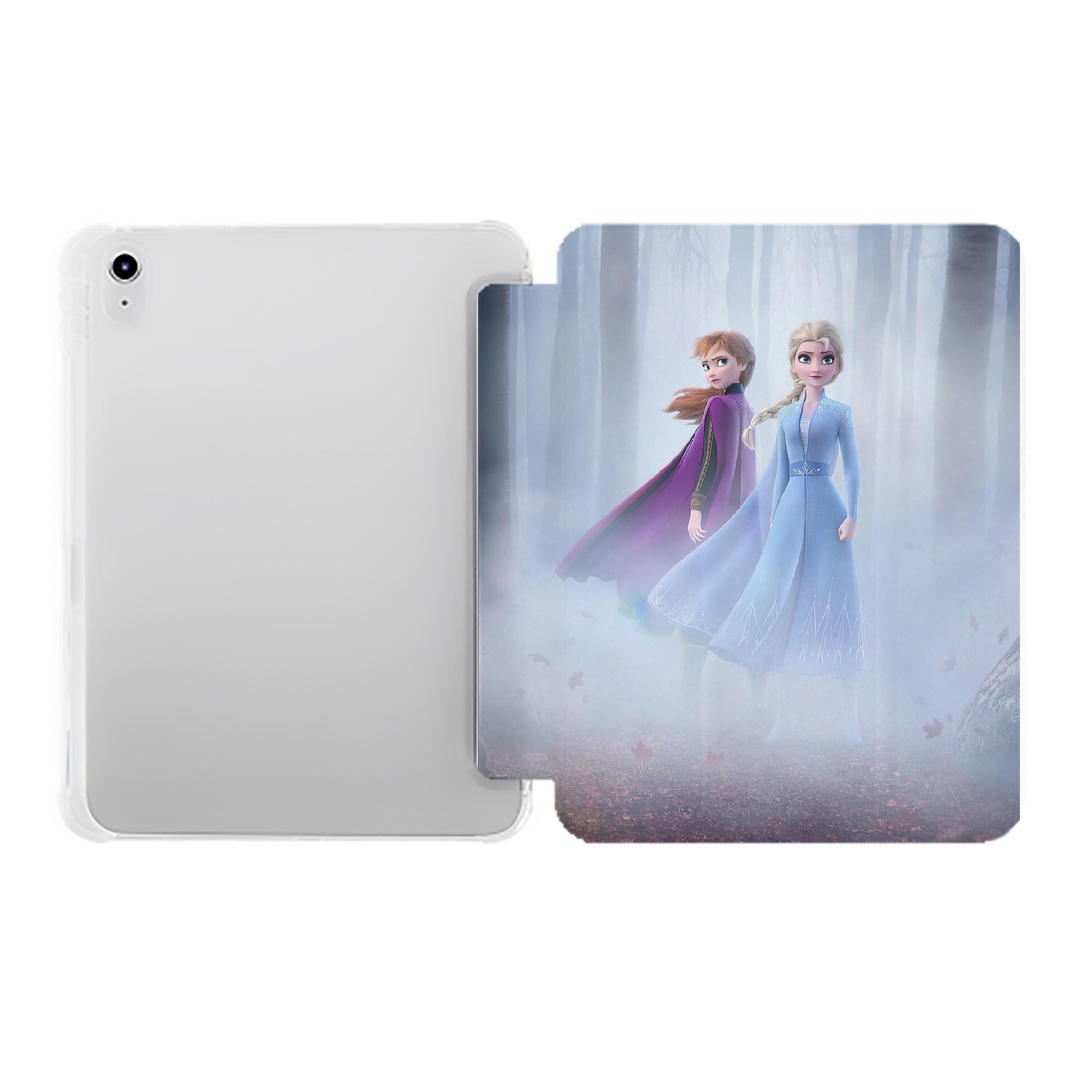 （画像用） アナと雪の女王 アンナ エルサ Frozen Anna Elsa IPad ケース ペン収納付き 三つ折りスタンド PUレザー×シリコン 対応機種9.5/10.5/10.9インチ